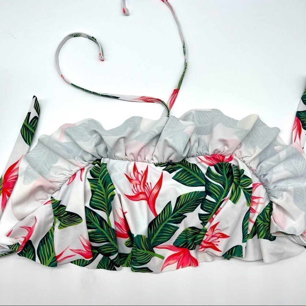 Heat Move Retro Double Ruffled Flounce Bikini Top - Picture 4 of 12